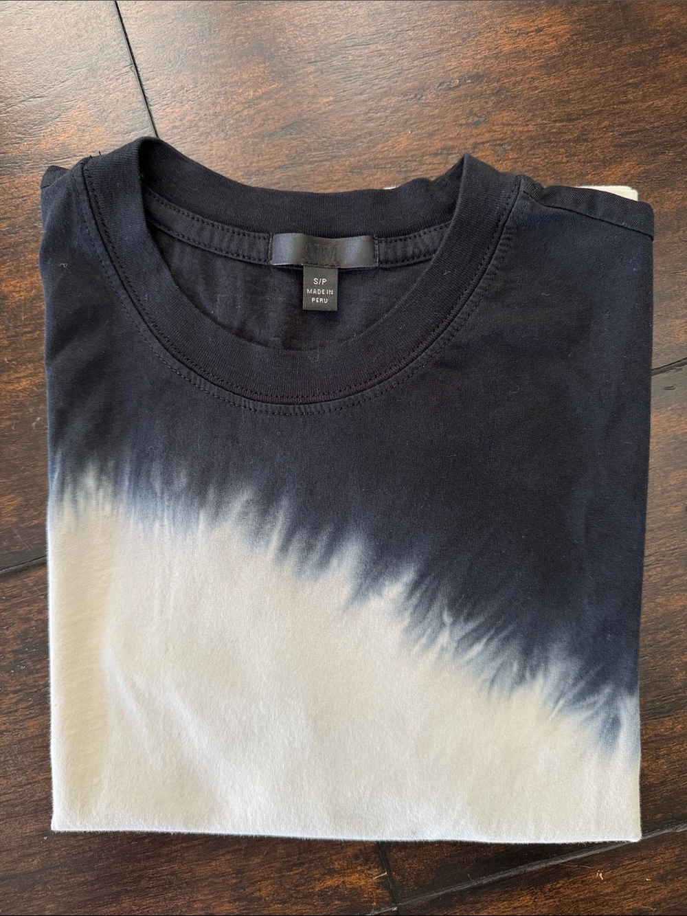 NEW - ATM Anthony Thomas Melillo Black and White Dip-Dye Crew Tee